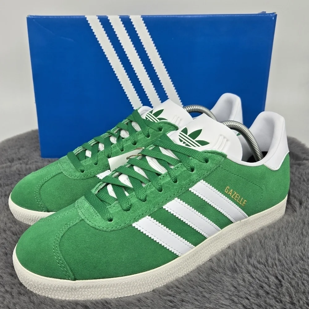 New adidas Originals Gazelle Green White Men's Shoes Size 10